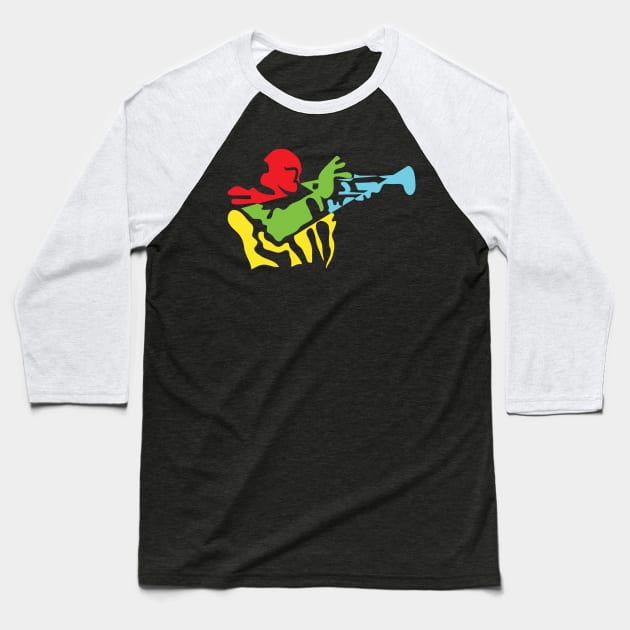 The Trumpet Player Abstract Modern Concept Baseball T-Shirt by jazzworldquest